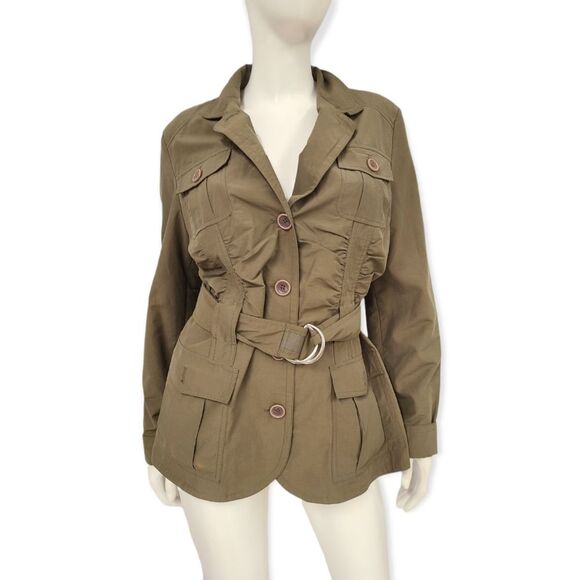 INC International Concepts Other - Taifuu olive Green Short Belted Trench Womens size Medium